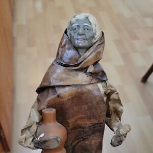 Vintage Nexican Paper Mache Figurine with Pot